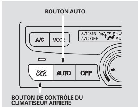 Honda Pilot (2002-2006) - Utilisation du climatiseur arriere Modèles EX et EX-L - 1