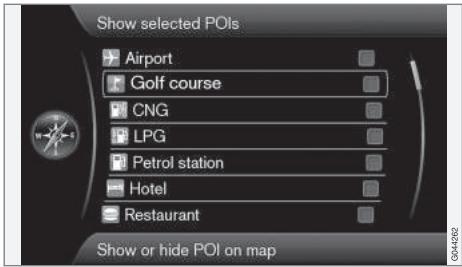 VOLVO Sensus (2017) - ◀◀ Points d'intérêt (POI) sur la carte - 1