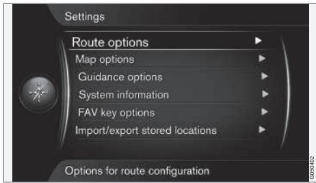 VOLVO Sensus (2017) - Navigation - options de trajet - 1