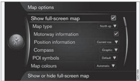 VOLVO Sensus (2017) - Navigation - options carte - 1