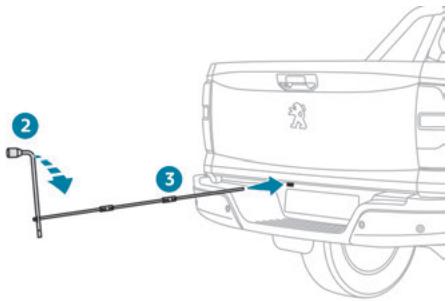 PEUGEOT Landtrek (2021-2024) - Retrait de la roue de secours - 2