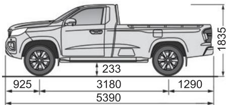 PEUGEOT Landtrek (2021-2024) - Dimensions (en mm) - 5