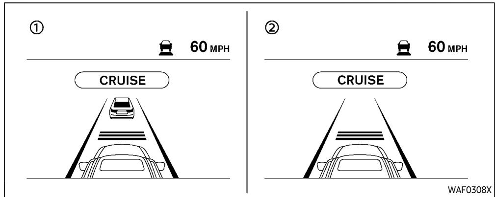 INFINITI QX80 (2021) - Fonctionnement du mode de contrôle de distance de véhicule à véhicule - 3