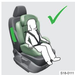 SKODA Kodiaq (2017-2021) - Un enfant correctement attaché dans un siège infant - 1