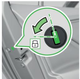 SKODA Kodiaq (2017-2021) - Verrouiller la portiere sans cylindre de fermeture - 1