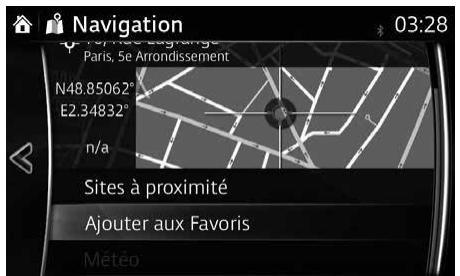 MAZDA 6 GJ - Enregistrer un emplacement comme destination favorite - 1