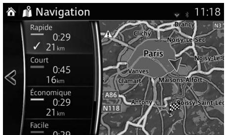 MAZDA 6 GJ - Vérifications des réglages de votre itinéraire et accès aux fonctions relatives à l'itinéraire - 1