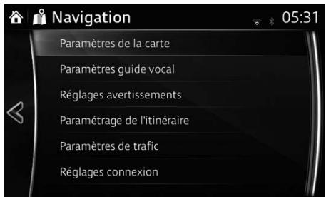 MAZDA 6 GJ - Menu des réglages - 1