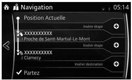 MAZDA 6 GJ - Modifier la liste des destinations (modifier itinéraire) - 1