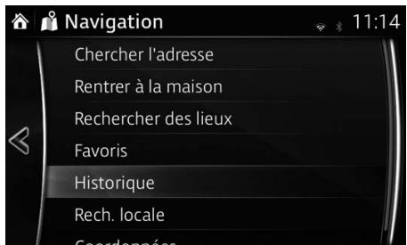MAZDA 6 GJ - Sélectionner une destination récente à partir de l'historique - 1