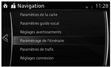 MAZDA 6 GJ - Modifier les types d'itinéraires utilisés dans la planification d'itinéraire - 1