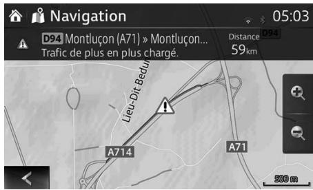 MAZDA GL Phase 3 (2017-2022) - Système de navigation - Sélectionnez pour éviter ou ignorer l'évenement concernant la circulation. - 1