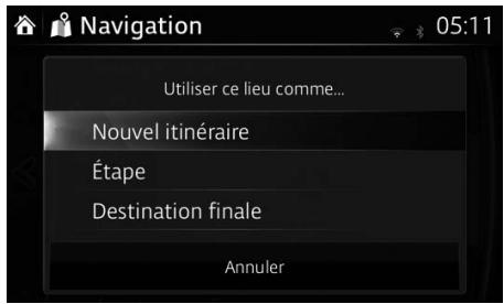 MAZDA GL Phase 3 (2017-2022) - Système de navigation - Sélectionner une nouvelle destination en ayant déjà un itinétaire : Nouvel itinétaire, étape ou destination finale - 1