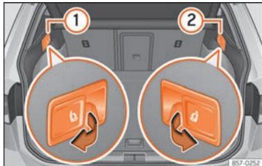 SEAT Ateca Phase 2 (2020) - Rabattre le dossier de la banquette arrière depuis le coffre à bagages - 1