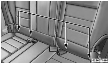 JEEP Compass MK49 Phase 2 (2011-2016) - Emplacement des ancrages de système LATCH - 2