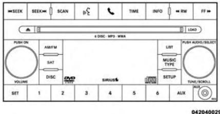JEEP Compass MK49 Phase 2 (2011-2016) - Uconnect 230 - RADIO AM/FM STÉRÉO AVEC CHANGEUR DE CD/DVD À SIX DISQUES (PRISE AUX MP3/WMA) - 1