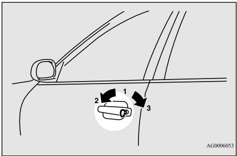 MITSUBISHI RVR Phase 4 (2016-2020) - Verrouillage et déverrouillage avec la clé (porte du conducteur) - 1