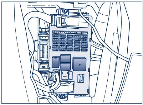 Maserati Granturismo M145 Phase 1 (2007-2017) - Fusibles et relais dans l'habitacle à la gauche du volant - 2