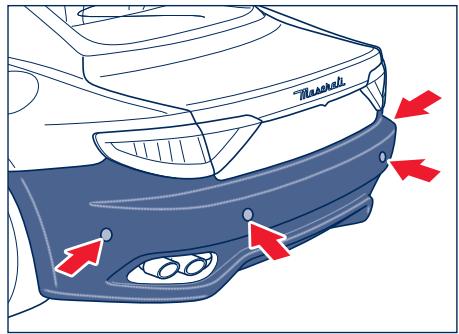 Maserati Granturismo M145 Phase 1 (2007-2017) - Champ d'action des capteurs - 2
