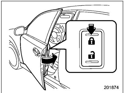 SUBARU Outback (2011) - Pour armer le système au moyen du transmetteur à distance - 3