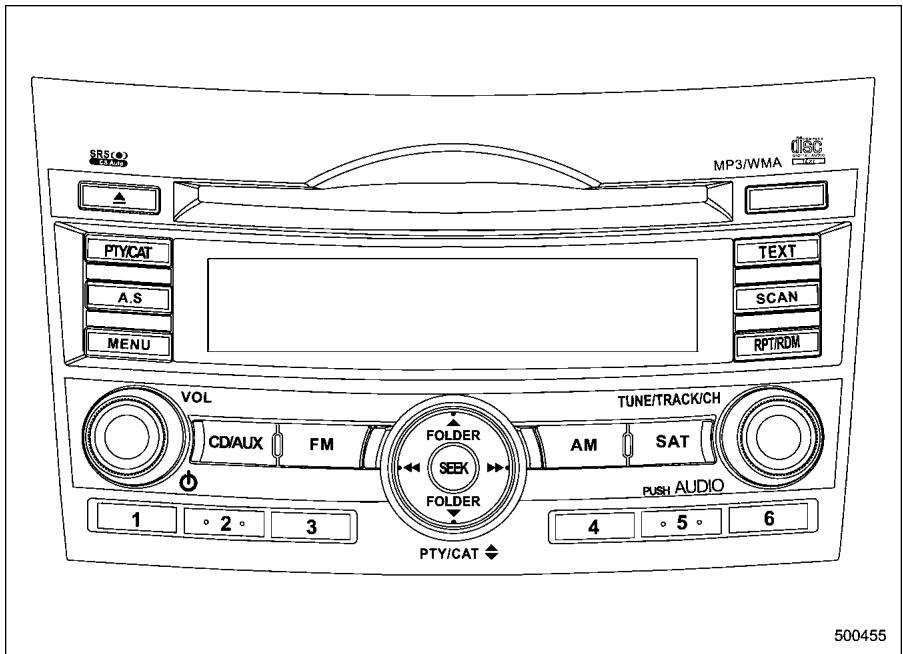 SUBARU Outback (2011) - ■ Equipement audio de type A (selon modèles) - 1