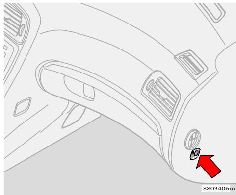 VOLVO V70 - V70R - XC70 (2004-2007) - Activation/désactivation du coussin gonflable (SRS) du côté passager, avant (option) - 2