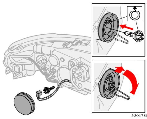 VOLVO V70 - V70R - XC70 (2004-2007) - Placement des ampoules dans le phare - 1