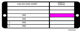 VOLVO V70 - V70R - XC70 (2004-2007) - Code de couleur - 1