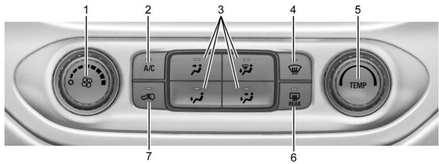 GMC Canyon Phase 1 (2014-2021) - Commandes de climatisation - 1
