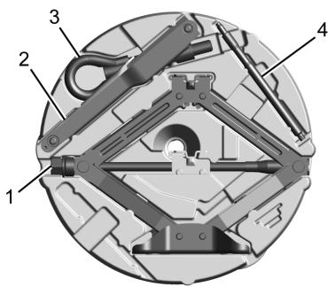 CADILLAC XTS (2012-2019) - Dépose du pneu de secours et des outils - 1
