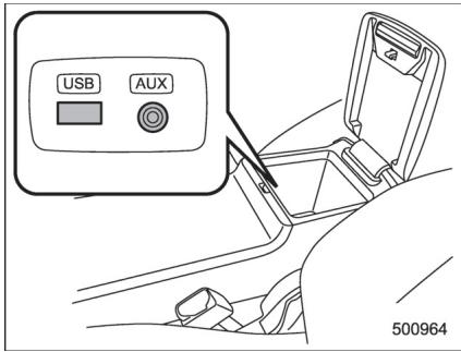 SUBARU WRX - WRX STI (2018) - Connecter et déconnecter un dispositif de mémoire USB/un péri-phérique portable - 1
