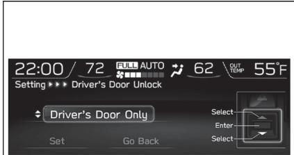 SUBARU WRX - WRX STI (2018) - Reglage de l'accès sans clé - 1