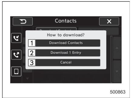 SUBARU WRX - WRX STI (2018) - ▼ Mettre à jour les contacts du téléphone - 1