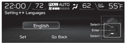 SUBARU WRX - WRX STI (2018) - Réglage de la langue - 1