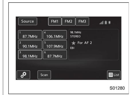 SUBARU WRX - WRX STI (2018) - PréRéglage de station - 1