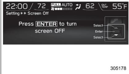 SUBARU WRX - WRX STI (2018) - Réglage de la désactivation de l'écran - 1