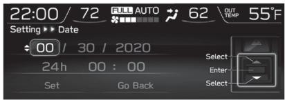 SUBARU WRX - WRX STI (2018) - Réglage de la date et de l'heure actuelles - 1