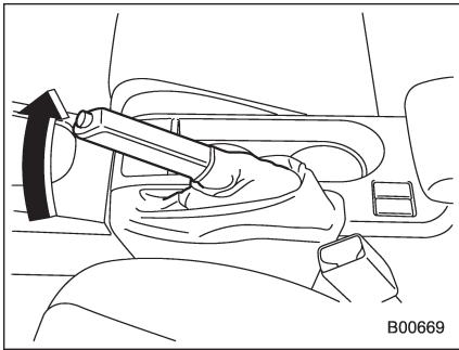 SUBARU WRX - WRX STI (2018) - Course du frein de stationnement (modèles sans système de frein de stationnement électronique) - 1