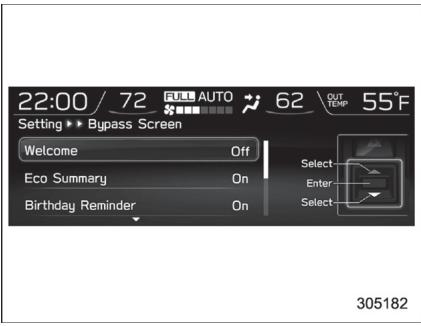 SUBARU WRX - WRX STI (2018) - Réglage de l'écran de contournement - 1