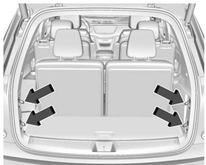 CADILLAC XT6 (2021) - Points d'arrimage de l'espace utilisé - 1
