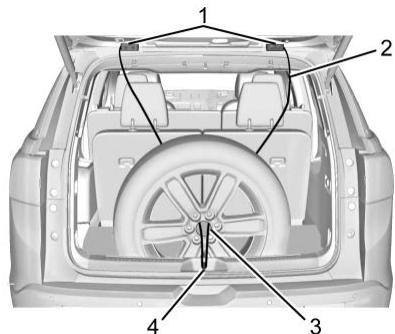 CADILLAC XT6 (2021) - Rangement de la roue dont le pneu est crevé - 1
