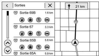 CADILLAC XT6 (2021) - Liste des sorties d'autoroute - 1