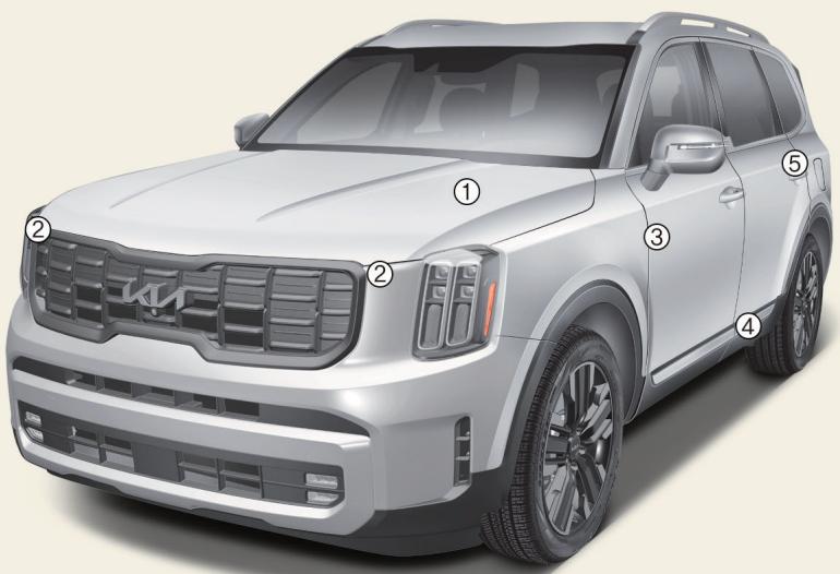 KIA Telluride Phase 2 (2023) - Capeurs de collision des coussins gonflables - 1
