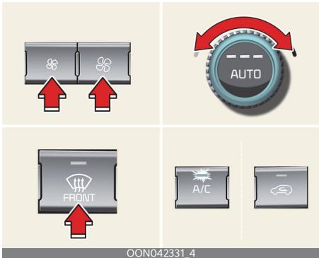 KIA Telluride Phase 2 (2023) - Désembuage de l'intérieur du pare-brise avec la climatisation automatique - 1