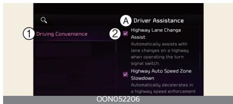 KIA Telluride Phase 2 (2023) - Assistance au changement de voie sur l'autoroute (selon l'équipement) - 1