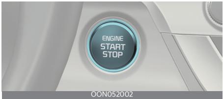 KIA Telluride Phase 2 (2023) - Bouton ENGINE START/STOP (démarrage/arrêt du moteur) allumé - 1