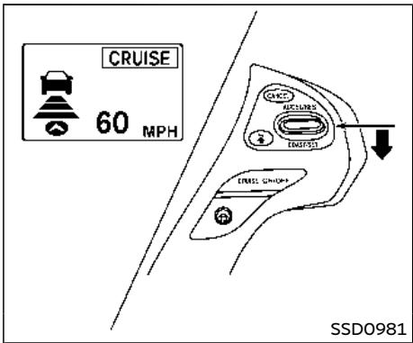 INFINITI Q70 (2018) - Fonctionnement du mode de contrôle de distance d'un vehicule à l'autre - 6