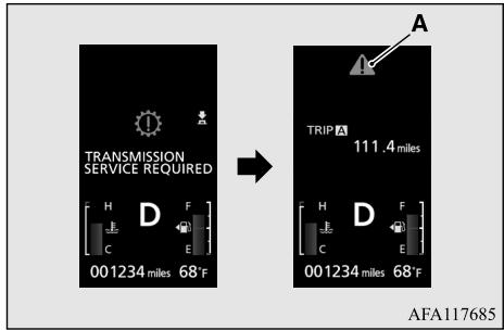 TRANSMISSION SERVICE REQUIRED 001234 miles 68°F A TRIP 111.4 miles 001234 miles 68°F AFA117685