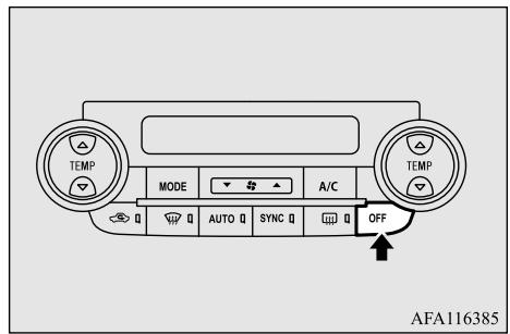 TEMP MODE A/C AUTO SYNC OFF TEMP AFA116385