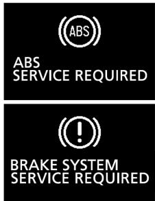 (ABS) ABS SERVICE REQUIRED (!) BRAKE SYSTEM SERVICE REQUIRED